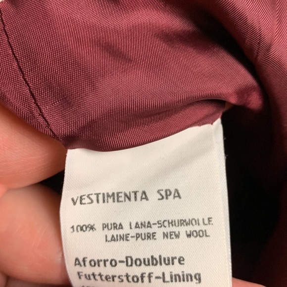 Vintage 90s Giorgio Armani Red 100% Wool Long Sleeve Three Button Blazer Size 12 - Picture 9 of 9